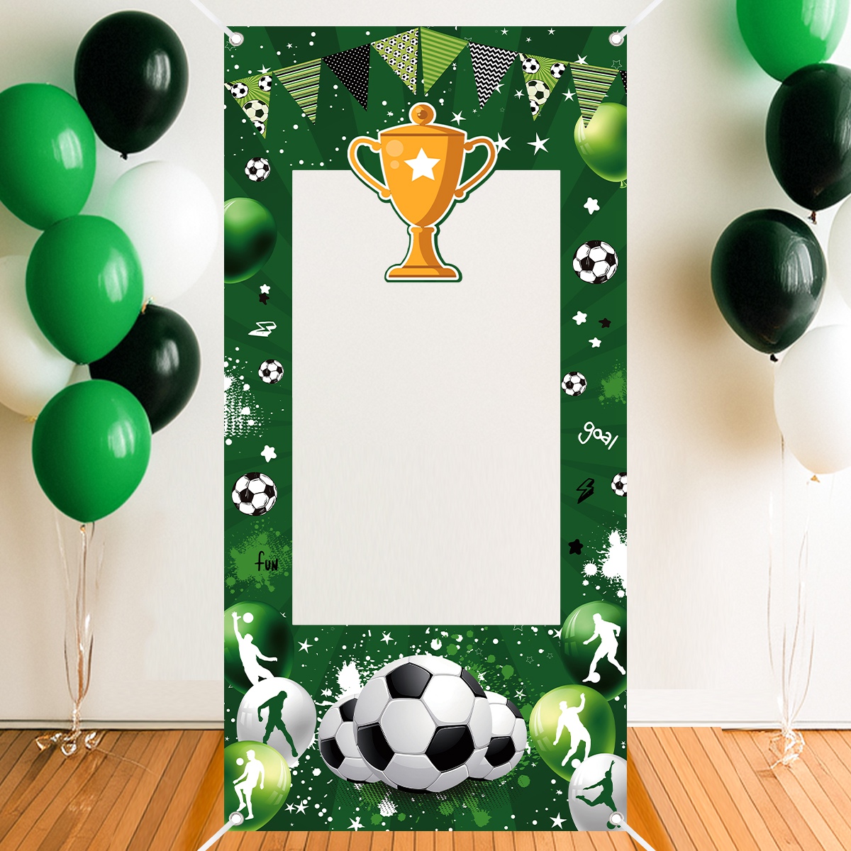 Photography Class - 1pc Green Soccer Decorative Photo Booth