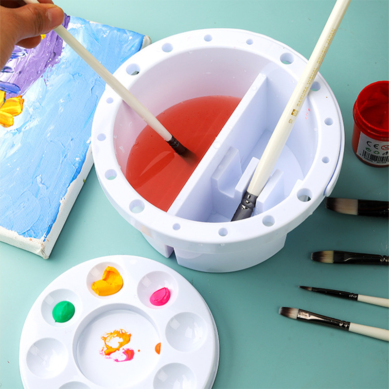 Photography Techniques - 3-in-1 Brush Washer Bucket with Palette