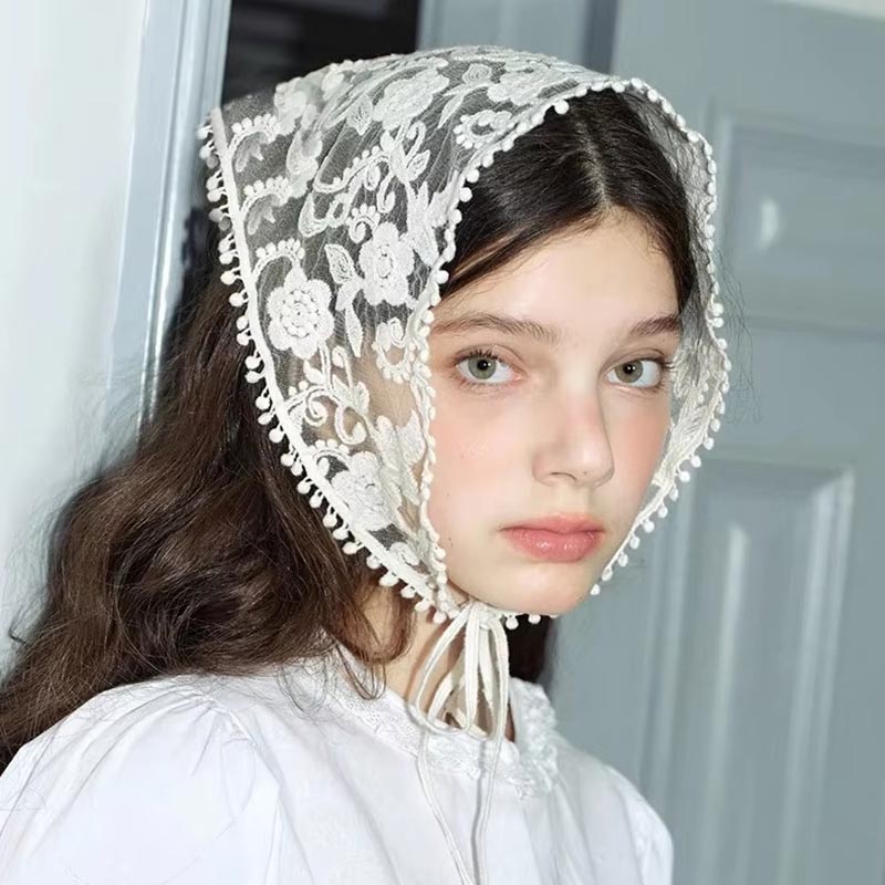 White Woven Floral Lace Hair S - Photography Triangle review and price
