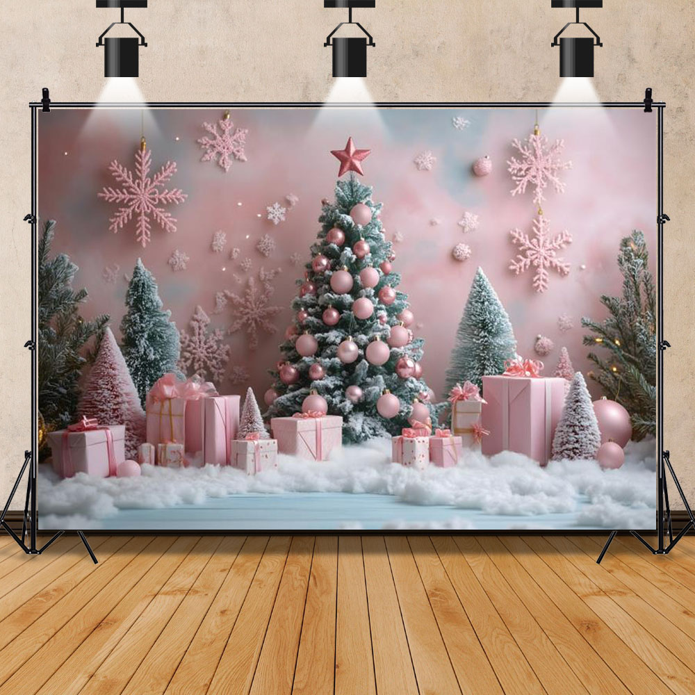 Pink Christmas Theme Photograp - Photography Backdrop Muslin review and price